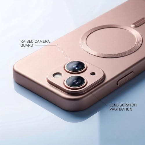 Image of amazon basics Premium Mag-Safe Case for iPhone 15 | Shockproof & Anti-Scratch Cover | Soft Silicone with Wireless Charging | Camera Lens Guard - Rose Gold