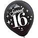 Chic Sweet Sixteen Birthday Celebration Latex Balloon Party Decoration (6 Pack), Multi Color, 12".