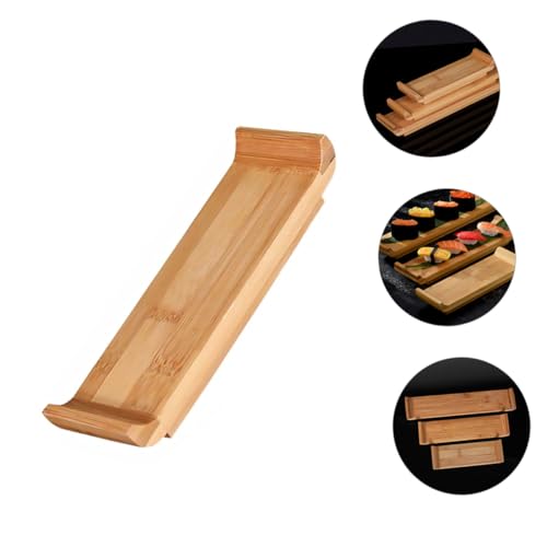Plato japonés pequeño para sushi y sashimi de madera sintética miniatura 7