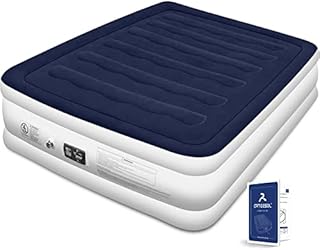 Luxury Air Bed Fold up Blow up Double AirBed Queen Self Inflatable Air Mattress with Built-in Pump, Suitable for Guests/Moving Home/Camping, Perfect for Adults & Kids-Lightweight, Premium Flocked