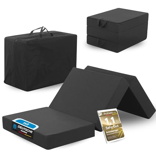 Arensberger Amalia Gästebett Klappmatratze 90x200 cm | 16 cm extra Dicker NANOCELL® Gelschaum | Tagesbett & Bodenmatratze | Faltbare Matratze mit...