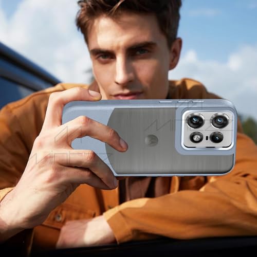 Image of MINTZZ Moto Edge 50 Pro Back Cover, Leather Design, Protective Cover with Camera Lens Protection, Premium Grip & Slim Fit Durable, Edge 50 Pro Case (Gray, Moto Edge 50 Pro)