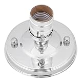 E26 E27 Ceiling Light Socket, Wall Light Holder Base Vintage Iron Industrial Pendant Bulb Base Holder Set Decorative Pendant Bulb Lamp Socket (Silver)