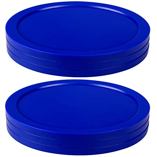 ONE250 3 1/4 inch Air Hockey Pucks, Full Size Goal Packs Replacement Accessories for Game Tables (6 Pcs) (Blue)