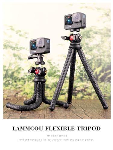 Lammcou Trípode Go Pro, Flexible Octopus Gorrila Pod y Montaje para Go Pro, Compatible con GoPro Hero Hero 12 11 10 9 Insta-360 X3 G3 Bendy Tripod Accesorio para Video Vlogging - imagen 4