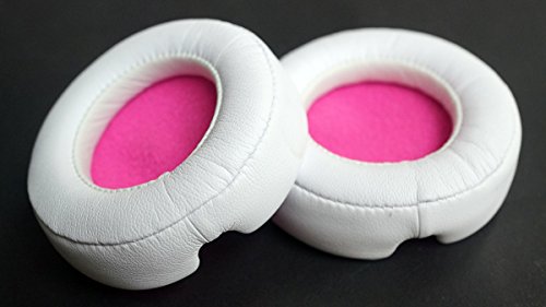 Coussinets protecteurs d'oreille en cuir de rechange - Pour casque Beats Mixr et Monster Beats Mixr 68mm rose fluo