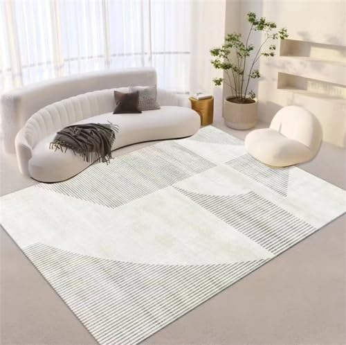 Tapis lavable en machine moquette chambre 50x80 cm gris design moderne - 2