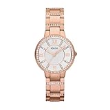 Fossil Orologio Virginia da donna, movimento al quarzo, cassa in acciaio inossidabile oro rosa 30 mm, ES3284, Tonalità Oro Rosa E Bianco Con Glitter