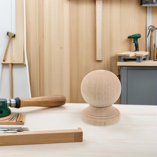 Remate de madera para postes tallado con precisión estética beige natural 8