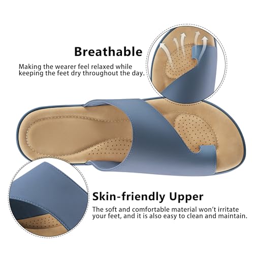 Image of Reimferce Summer Flat Sandals for Women: Comfortable Walking Dressy Slides for 2026 - Ladies Orthopedic Casual Shoes Indoor Outdoor