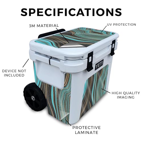 Image of Glossy Glitter Skin Compatible with Yeti Roadie 32 Wheeled Cooler - Blue Canyon - Premium 3M Vinyl Protective Wrap Decal Cover - Easy to Apply | Crafted in The USA by MightySkins