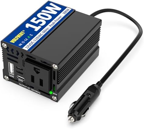 Pure Sine Wave Inverter 3000 Watt Pro, Home DC 12V to AC 110V 120V Power Car Converter with Three Sockets, Dual USB Port, Type-C Port, LCD Display, Remote Control, Smart Cooling Fans, Cable Included