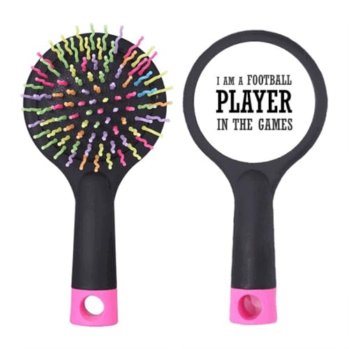 Brosse à cheveux démêlante coussin de massage Football Player pour les fans