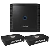 Alpine S2-A60M Mono Amplifier with 2-Pack S2-SB12 12" Preloaded Subwoofer Enclosures