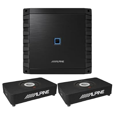 Alpine S2-A60M Mono Amplifier with 2-Pack S2-SB12 12" Preloaded Subwoofer Enclosures