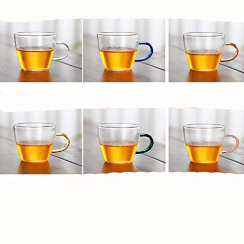 6 pezzi 120 ml tazza di vetro trasparente tazza da tè set di 6 servizi da tè con manico tazze in stile cinese caffè latte bevanda acqua bicchieri hot-6pcs