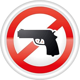 Ban Stop Sign No Weapon Gun Vinyl Decal Sticker Waterproof Car Decal Bumper Sticker 5"