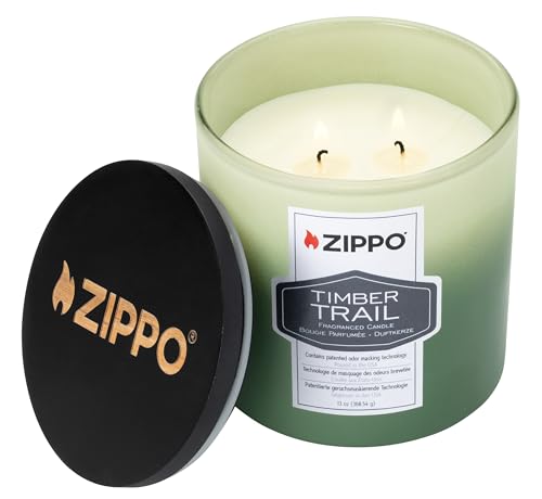Zippo Duftkerze – Waldpfad Duft – Stilvolle Kerze im Glas mit Doppeldocht – 368 g – 55h Brenndauer –...
