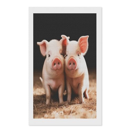 Peinture diamant cochons mignons strass ronds broderie diamant adulte débutant