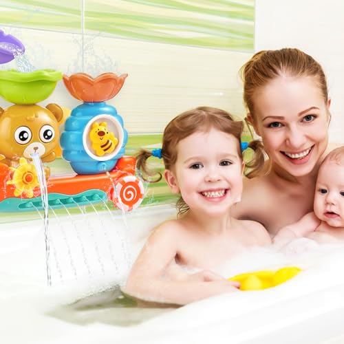 Badewannenspielzeug ab 1 2 3 4 Jahr,Badespielzeug Baby ab 1jahr,Bär und Bee,Wasserspielzeug Kinder,Badewannen Spielzeug Kinder,Wasserspielzeug Baby Spielzeug Geschenk,für Jungen Mädchen (A)