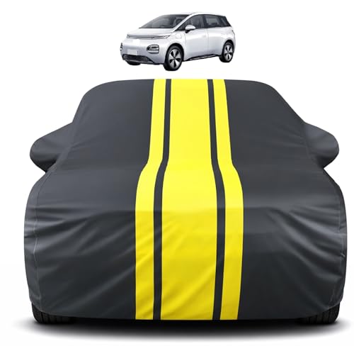 Image of Auto Hub Car Cover Compatible with MG Windsor with Mirror Pocket, Soft Cotton Lining, Windsor Car Cover Waterproof - Yellow-Black