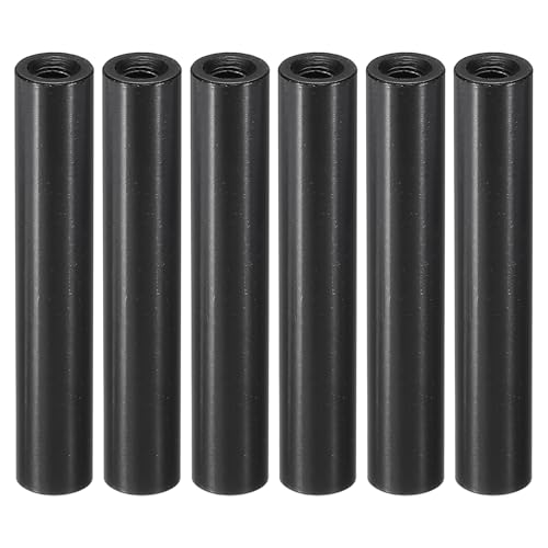 PATIKIL M3 アルミスペーサー 6個のメタルスペーサーアルミニウム3 mm ID x 6mm OD x 35mm L スレッドスペーサースクリュースタンドオフラウンド RCカー ドローン マザーボード用 黒色