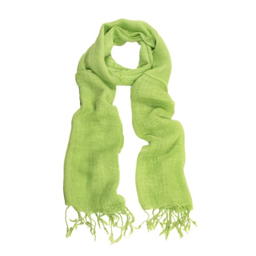 TrendsBlue Elegant Solid Color Viscose Fringe Scarf