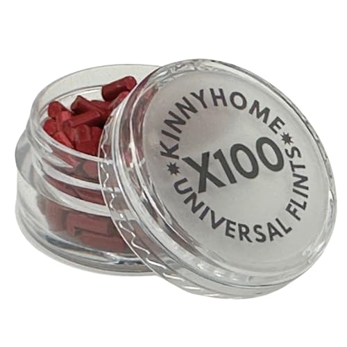 KinnyHome Universal Lighter Flints - 100 of Our Best Red Flints Compatible with Zippo and Clipper Lighters