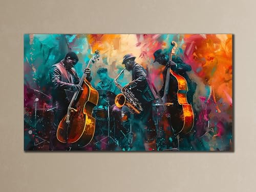 Toile de jazz colorée pour salon moderne, affiche musicale TONGYINLI 40x80cm
