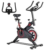X-RUSH (エックスラッシュ) 家庭用固定式エクササイズバイク 屋内サイクリングバイク サイレントベルトドライブ付き 調節可能なシートと抵抗 LCDディスプレイ iPadホルダー 耐荷重265ポンド