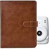 kinokoo 富士フイルム FUJIFILM チェキ アルバム Fujifilm instax mini用写真収納 チェキ アルバム instax mini EVO/mini 12/11/8/9/7s/25/70/90対応 大容量 3インチ写真 128枚収納 おしゃれ 6色展開 誕生日プレゼント 記念日プレゼント PUレザー(ブラウン)