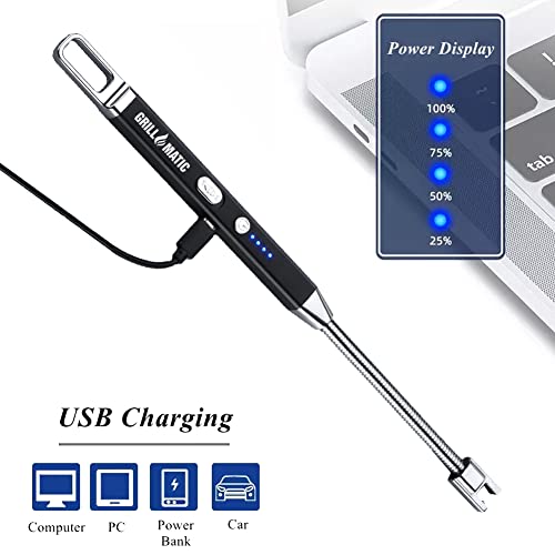 Grillmatic Windproof, Rechargeable, Flexible Neck, Lithium Ion, Electronic, Butane Free, Flameless, Usb Grill Lighter #TOP4