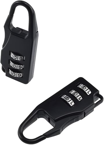 Miniatura 4 de SDTC Tech Candado de seguridad con contraseña, 5 unidades, aleación de zinc, color negro, pequeño candado de combinación segura para maletines,