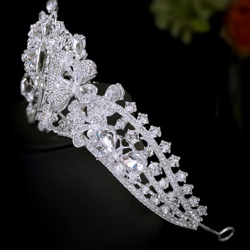Accesorios de pelo POPETPOP con tiara de plata para novias 6