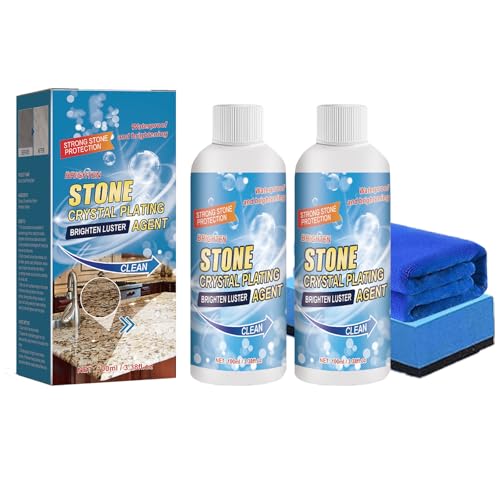 Limpiador de encimeras de granito, limpiador de granito y mármol, abrillantador de piedra y cristalizado (2Pcs)