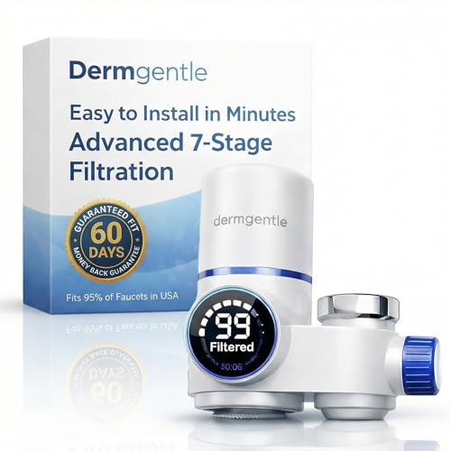Dermgentle Skincare Water Filter PRO Bathroom Sink Faucet Filter for Skin Care Clinically Tested Starter Kit
