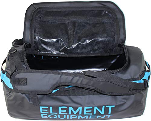 Element Equipment Trailhead Duffel Bag Shoulder Straps Waterproof Black/Blue Large #TOP2
