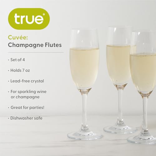 image for True Cuvée Champagne Flutes, Elegant Champagne Glasses Gift Set, Perf