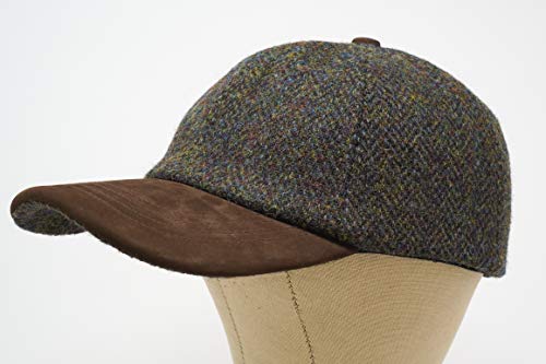 Munro - Premium Baseball Cap - Harris Tweed And Nubuck Leather - Woodland #TOP3