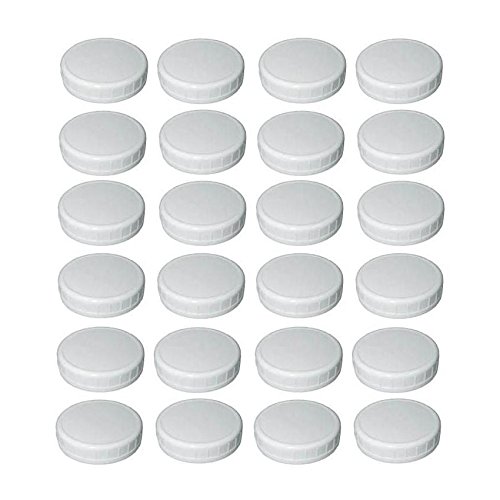 Sunshine Mason Co.Wide Mouth Mason Jar Plastic Storage Caps 24 Pieces, White