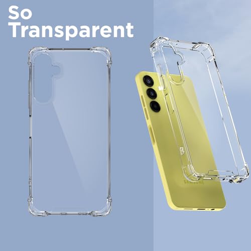Image of Pikkme Back Cover for Samsung Galaxy A15 5G Raised Edges Shockproof Clear PC + TPU Transparent Protective Phone Bumper Case(Transparent)