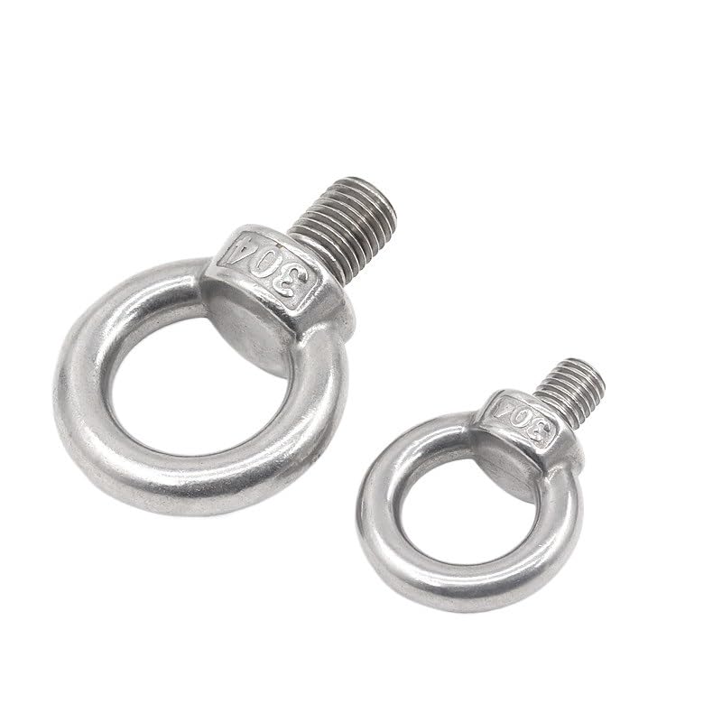Lifting Eyebolt, 1pcs 304 Stainless Steel Cable Rope Lifting Eye Bolt M3 M4 M5 M6 M8 M10 M12 M14 M16 M18 M20 M24 M27 M30 Male Thread Hook Screw Bolts(M27)