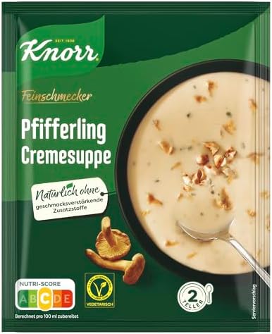 Knorr Feinschmecker Pfifferling Cremesuppe 56 g | leckere Pilzsuppe mit Gemüse und Kräutern