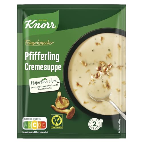 Knorr Feinschmecker Pfifferling Cremesuppe leckere Pilzsuppe mit Gemüse und Kräutern aus nachhaltigem Anbau 18x 56 g