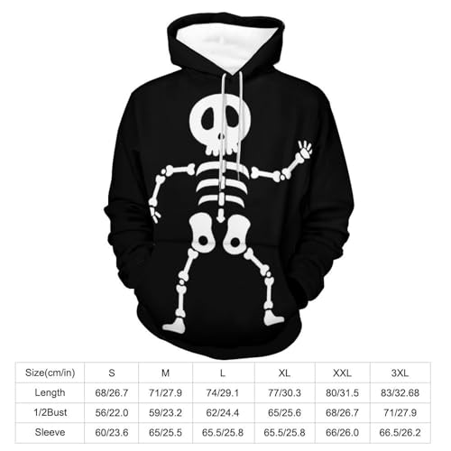 Sweats à capuche manche longue squelette UMENG sweat-shirt pull taille S - 2