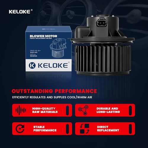 Image of KELOKE Front HVAC Heater Blower Motor Fan Compatible with 2003-2006 Chevy Silverado 1500 /2500 & GMC Sierra 1500 /2500 & Cadillac Escalade EXT & Hummer H2, with Fan Cage, Replace# 700191 89019301