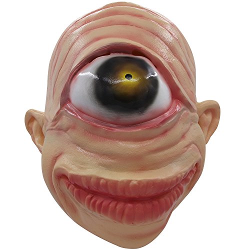 Molezu Single Eye Cyclops Mask, Scary Alien Mask Halloween Horror Mask Yellow… #TOP9
