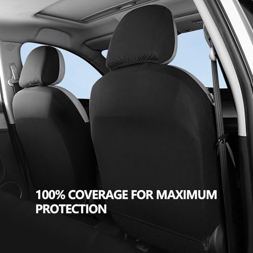 Image of HChengkikz Front Car Seat Covers, Air Mesh, Breathable (Black + Gray)