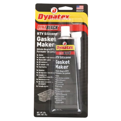 Image of Dynatex 143355 DynaBlack RTV Silicone Gasket Maker, 85g Tube - Black Silicone Sealant Waterproof, Rubber Sealant, Oil Resistant