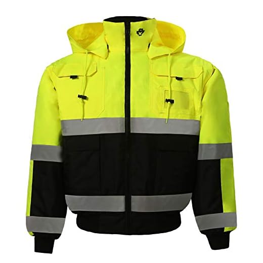 Safety Depot Safety Jacket Class 3 ANSI Approved 8 Pockets, Reversible Clear ID Pocket, Detachable Hood & 4 Pen Divider slots 350C (Lime, Extra Large)